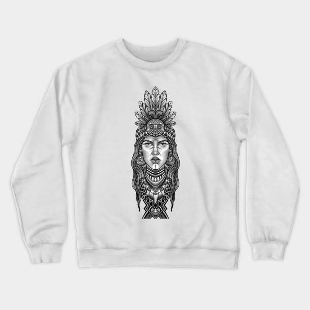 Indian Woman Crewneck Sweatshirt by GuettoUnderClothing